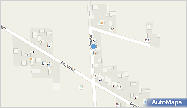 Bryzdzyn, Bryzdzyn, 123, mapa Bryzdzyn