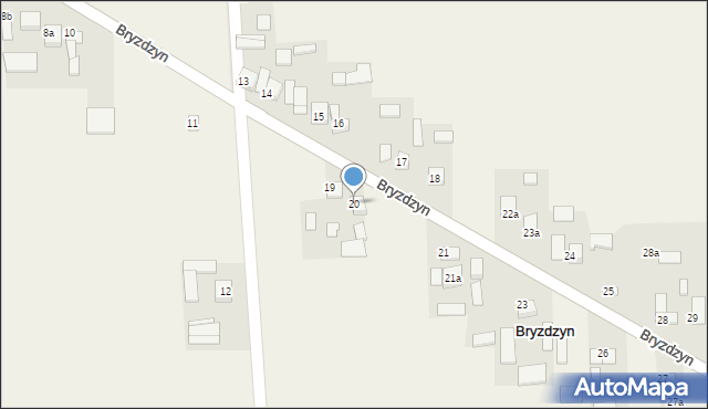 Bryzdzyn, Bryzdzyn, 20, mapa Bryzdzyn