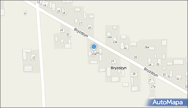 Bryzdzyn, Bryzdzyn, 21a, mapa Bryzdzyn