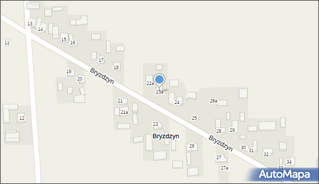 Bryzdzyn, Bryzdzyn, 23a, mapa Bryzdzyn