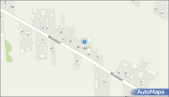Bryzdzyn, Bryzdzyn, 49a, mapa Bryzdzyn