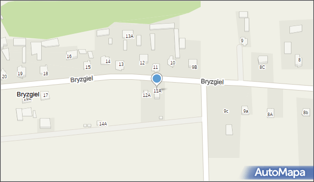 Bryzgiel, Bryzgiel, 11A, mapa Bryzgiel