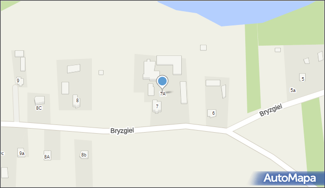 Bryzgiel, Bryzgiel, 7A, mapa Bryzgiel