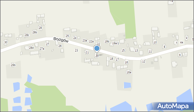 Bryzgów, Bryzgów, 20, mapa Bryzgów