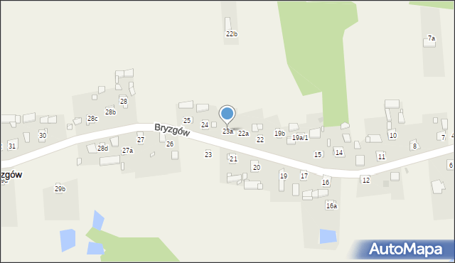 Bryzgów, Bryzgów, 23a, mapa Bryzgów