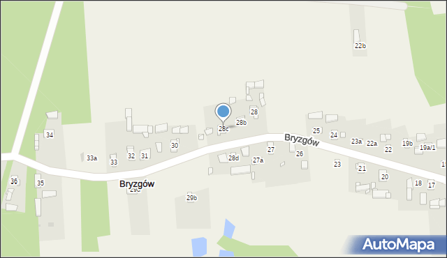 Bryzgów, Bryzgów, 28c, mapa Bryzgów