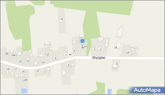 Bryzgów, Bryzgów, 3a, mapa Bryzgów