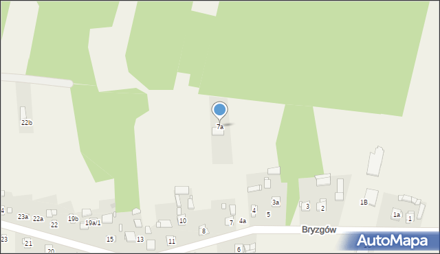 Bryzgów, Bryzgów, 7a, mapa Bryzgów