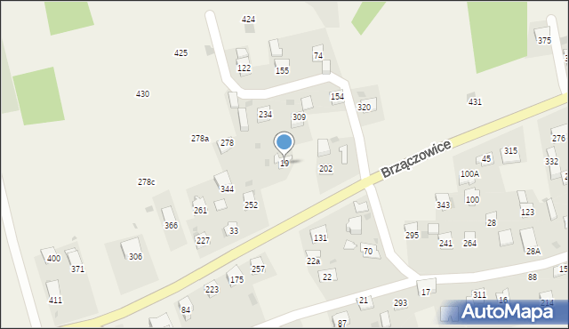 Brzączowice, Brzączowice, 19, mapa Brzączowice