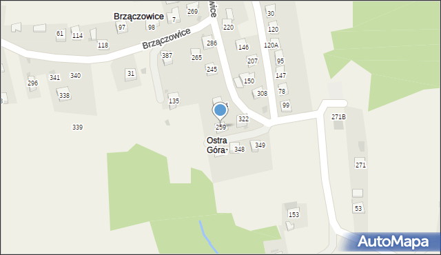 Brzączowice, Brzączowice, 259, mapa Brzączowice