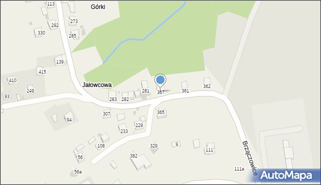 Brzączowice, Brzączowice, 367, mapa Brzączowice