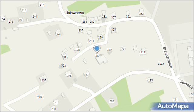 Brzączowice, Brzączowice, 382, mapa Brzączowice