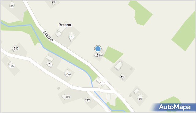 Brzana, Brzana, 17, mapa Brzana