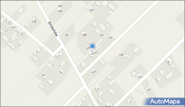 Brzechów, Brzechów, 14, mapa Brzechów