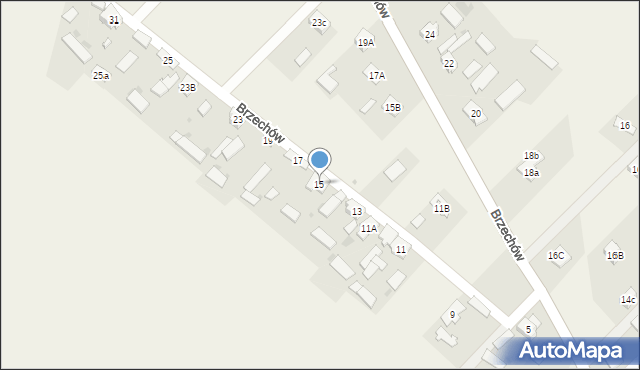 Brzechów, Brzechów, 15, mapa Brzechów