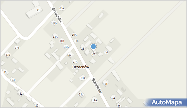 Brzechów, Brzechów, 26A, mapa Brzechów