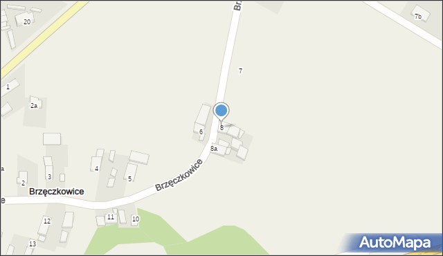 Brzęczkowice, Brzęczkowice, 8, mapa Brzęczkowice