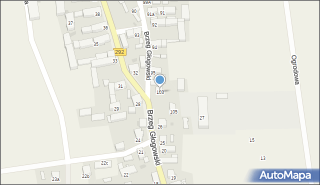 Brzeg Głogowski, Brzeg Głogowski, 103, mapa Brzeg Głogowski