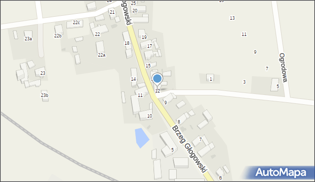 Brzeg Głogowski, Brzeg Głogowski, 12, mapa Brzeg Głogowski