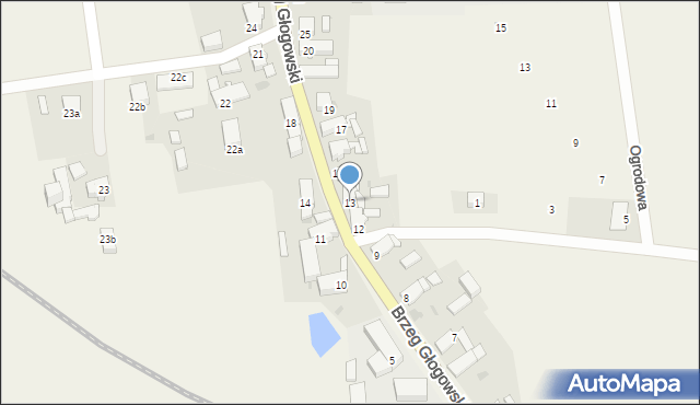 Brzeg Głogowski, Brzeg Głogowski, 13, mapa Brzeg Głogowski