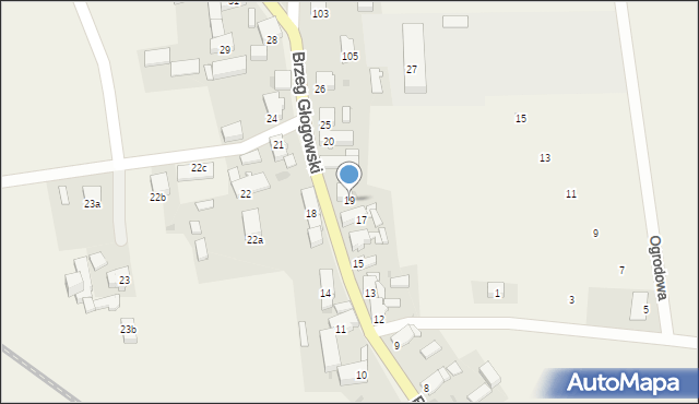 Brzeg Głogowski, Brzeg Głogowski, 19, mapa Brzeg Głogowski