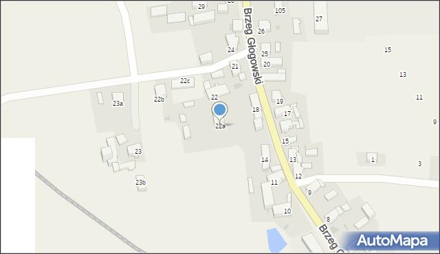 Brzeg Głogowski, Brzeg Głogowski, 22a, mapa Brzeg Głogowski