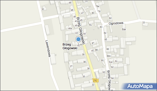Brzeg Głogowski, Brzeg Głogowski, 41, mapa Brzeg Głogowski