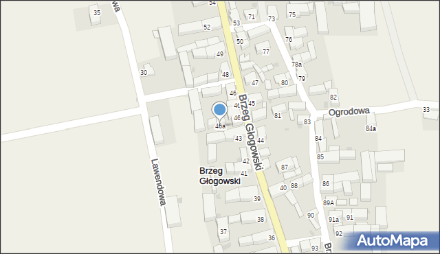Brzeg Głogowski, Brzeg Głogowski, 46a, mapa Brzeg Głogowski