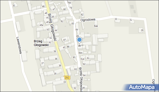 Brzeg Głogowski, Brzeg Głogowski, 86, mapa Brzeg Głogowski