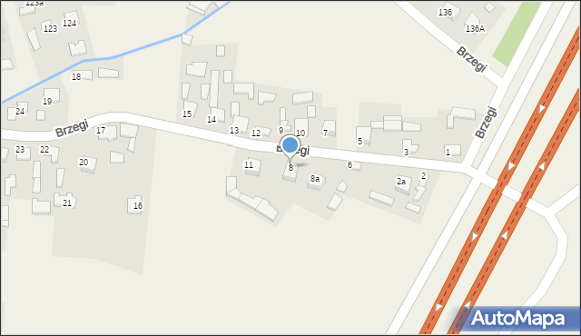 Brzegi, Brzegi, 8, mapa Brzegi