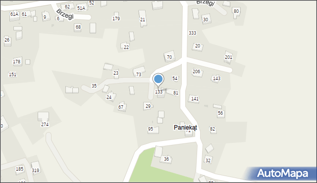 Brzegi, Brzegi, 133, mapa Brzegi