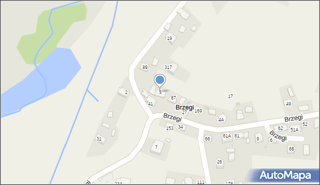Brzegi, Brzegi, 3, mapa Brzegi