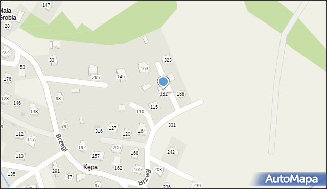 Brzegi, Brzegi, 332, mapa Brzegi