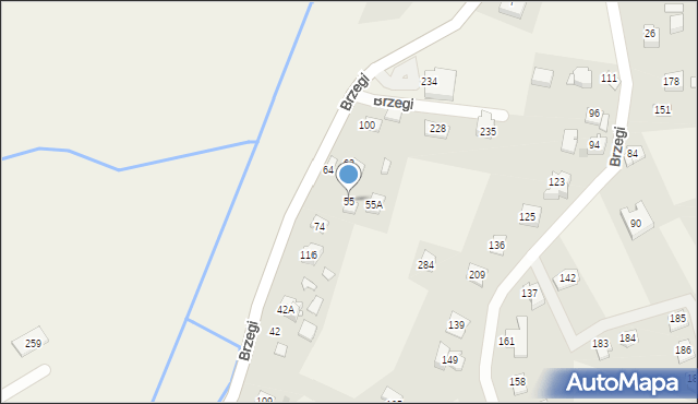 Brzegi, Brzegi, 55, mapa Brzegi