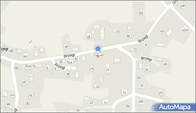 Brzegi, Brzegi, 58, mapa Brzegi