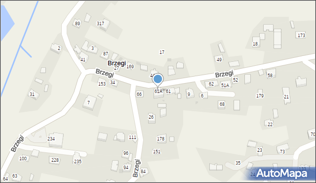 Brzegi, Brzegi, 61A, mapa Brzegi