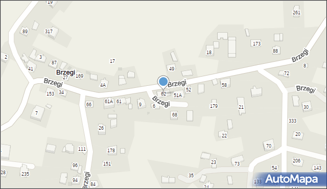Brzegi, Brzegi, 62, mapa Brzegi