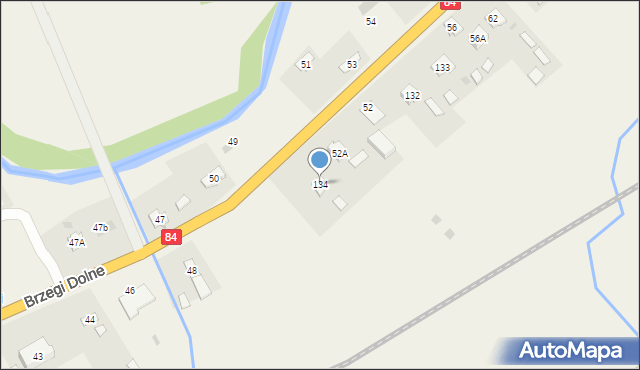 Brzegi Dolne, Brzegi Dolne, 134, mapa Brzegi Dolne