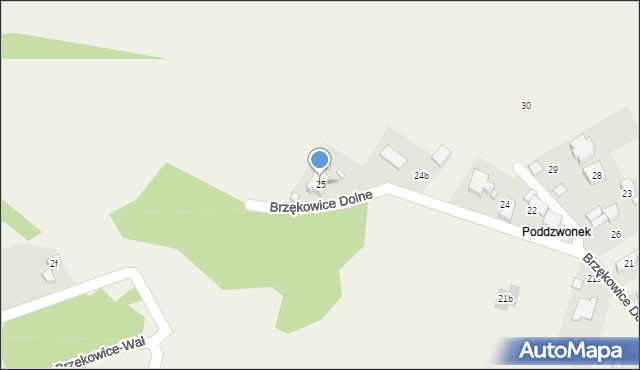 Brzękowice Dolne, Brzękowice Dolne, 25, mapa Brzękowice Dolne