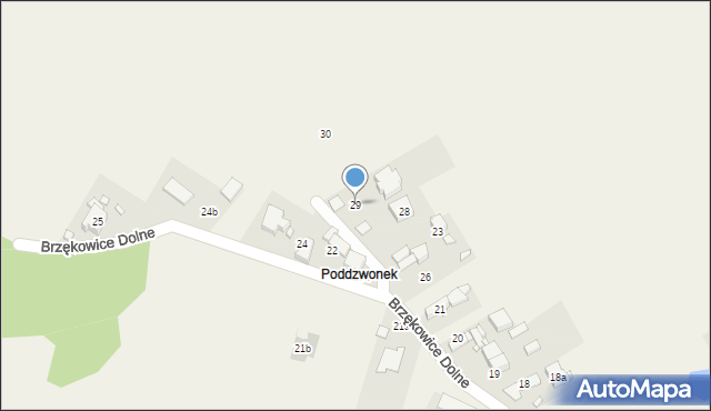 Brzękowice Dolne, Brzękowice Dolne, 29, mapa Brzękowice Dolne