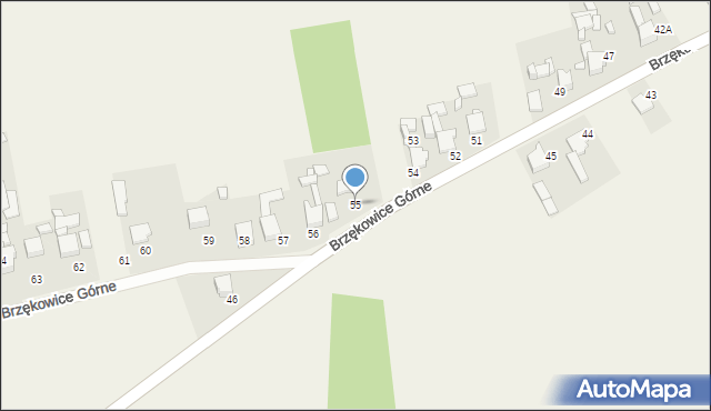 Brzękowice Górne, Brzękowice Górne, 55, mapa Brzękowice Górne