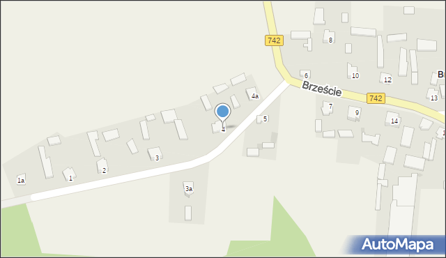 Brzeście, Brzeście, 4, mapa Brzeście