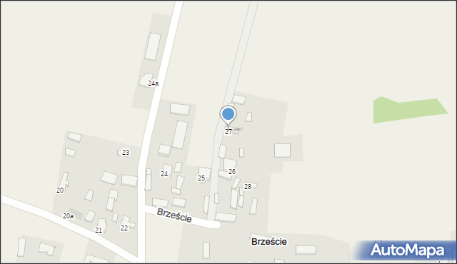 Brzeście, Brzeście, 27, mapa Brzeście