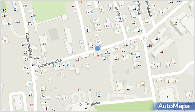 Brzesko, Brzezowiecka, 15, mapa Brzesko