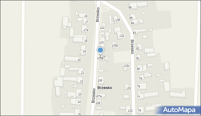 Brzesko, Brzesko, 105a, mapa Brzesko