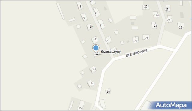 Brzeszczyny, Brzeszczyny, 12/1, mapa Brzeszczyny