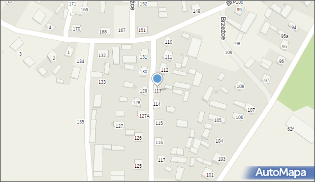 Brzeźce, Brzeźce, 113, mapa Brzeźce