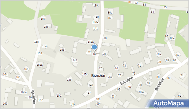 Brzeźce, Brzeźce, 143, mapa Brzeźce