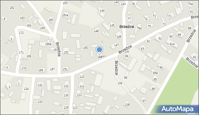 Brzeźce, Brzeźce, 149, mapa Brzeźce