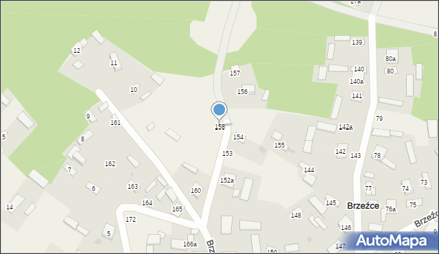 Brzeźce, Brzeźce, 158, mapa Brzeźce